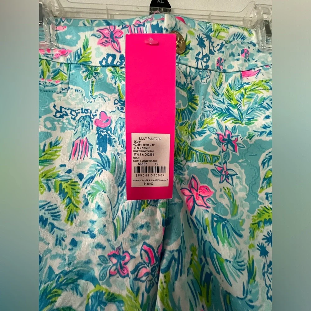 NWT Lilly Pulitzer Kelly Skinny Crop Pant - What a Lovely Place - 12 - Picture 2 of 3
